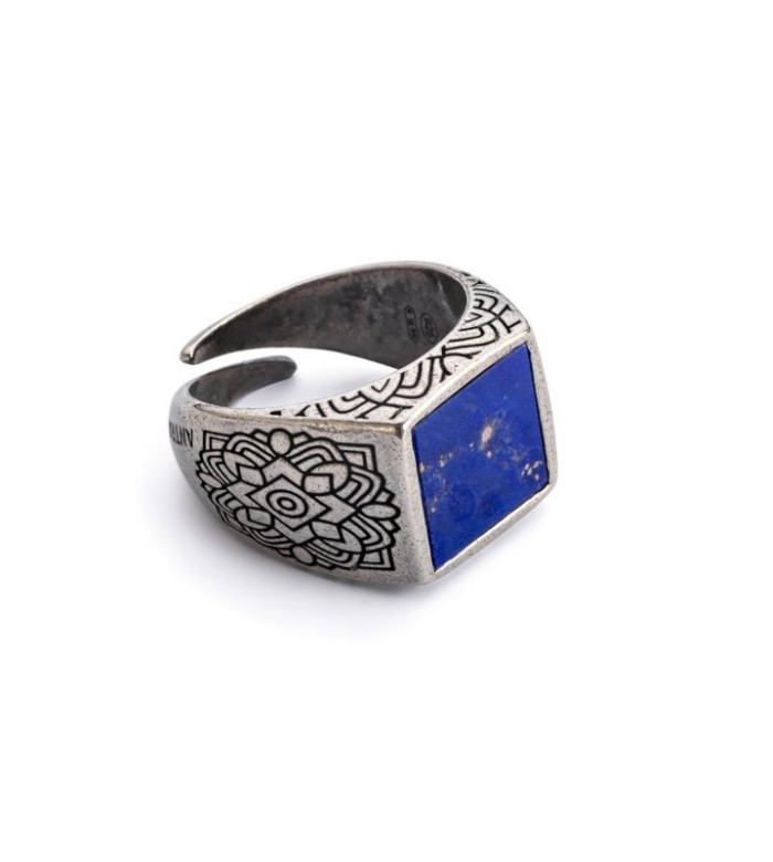 Mandala Blue Ring Antracite Gioielli