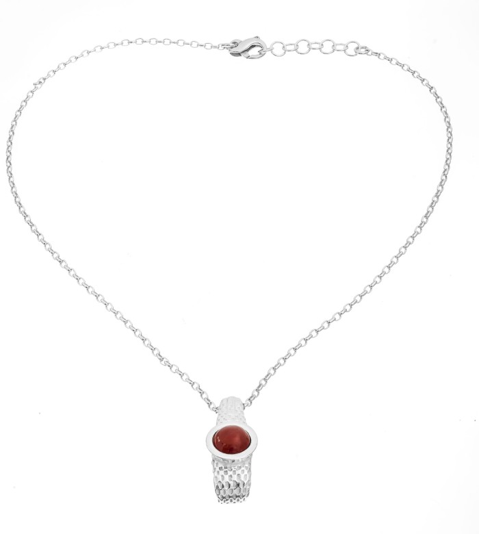 Silver necklace with carnelian - Athena Gioielli MPCN6267