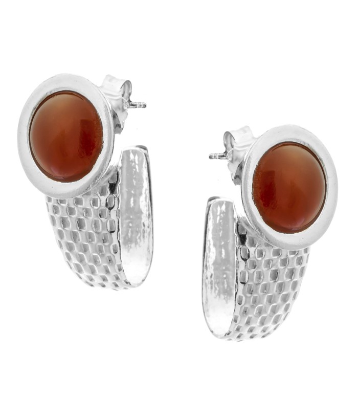 Silver earrings with carnelian - Athena Gioielli MPOR7557