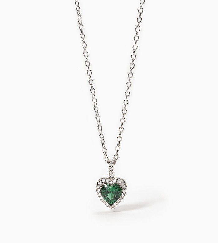 Necklace with Heart Emerald