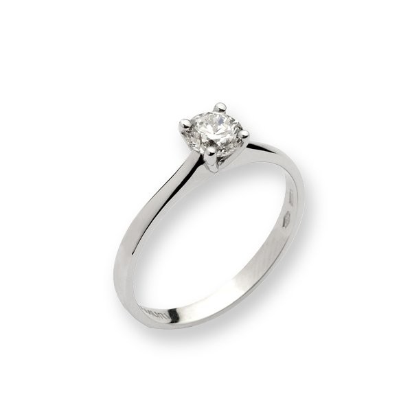 Solitaire ring in 18K white gold and 0.05 kt diamond - SB2020-05