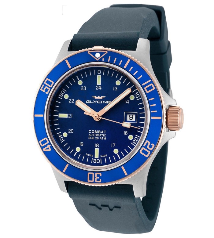 Navy Blue Strap for Glycine Combat Sub Automatic