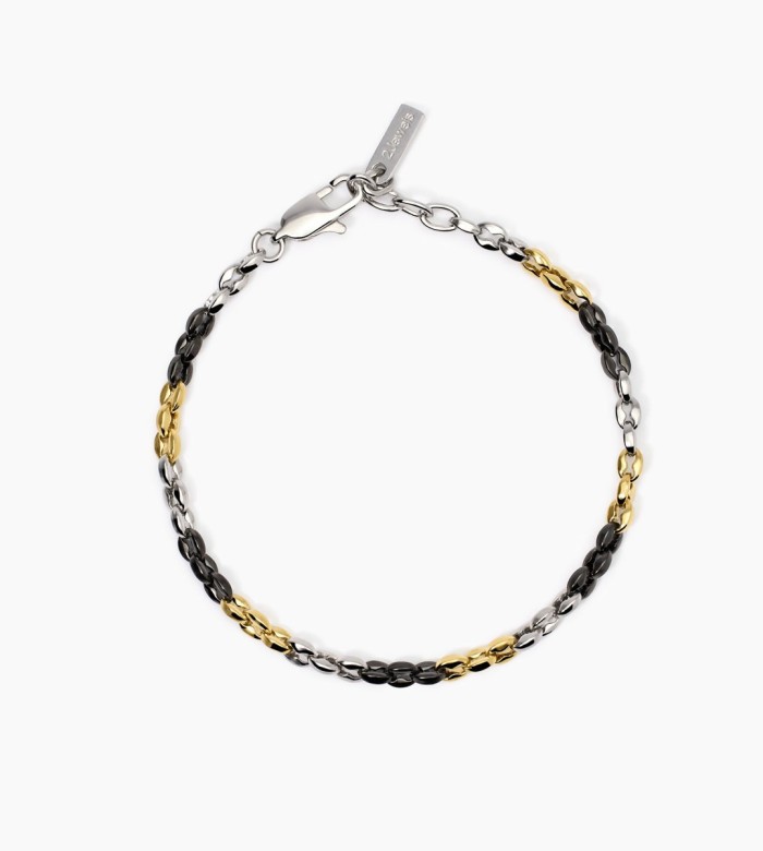 2Jewels Bracelet in yellow PVD steel and gunmetal 232509