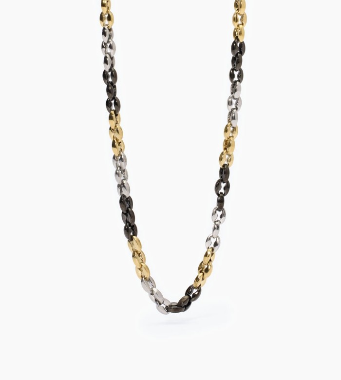 2Jewels Necklace in Yellow PVD Steel and Gunmetal 251927