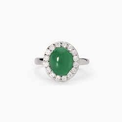 Mabina Ring with Cabochon Cut Green Agate 523415