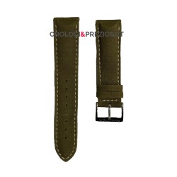 Canvas Leather Strap Military Green for Nautica Watch 22mm