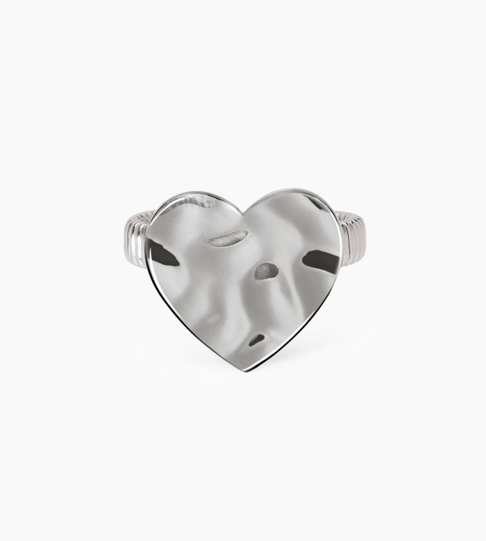 Kidult Ring with hammered effect heart 821002