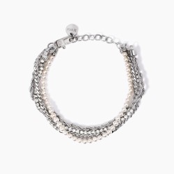 Kidult Bracciale con Perle e Tennis Bianco 831029