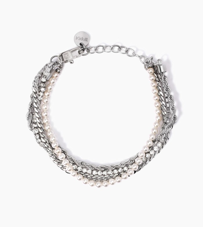 Kidult Bracciale con Perle e Tennis Bianco 831029