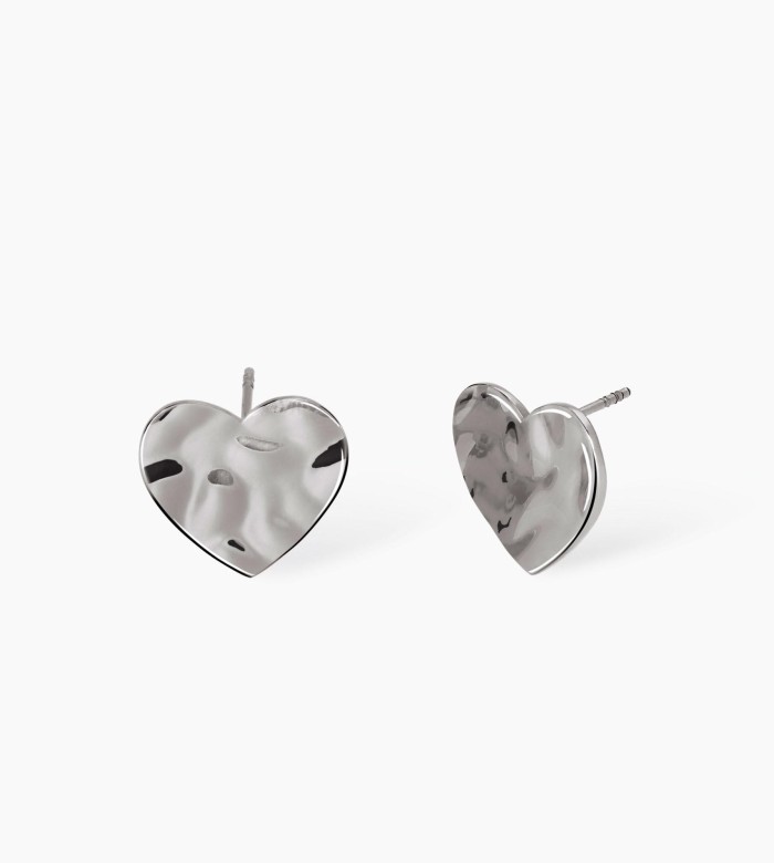 Kidult Hammered effect heart earrings 861008