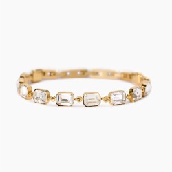 Kidult Golden bracelet with white crystals 831003