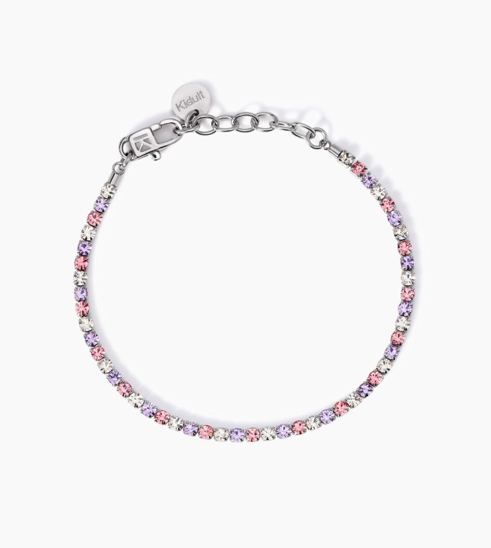 Kidult White and pink crystal tennis bracelet 831018