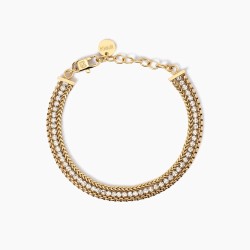 Kidult Golden bracelet with two chains and tennis 831026