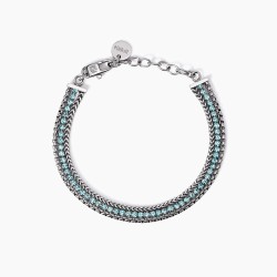 Kidult Bracelet with two chains and blue tennis 831027