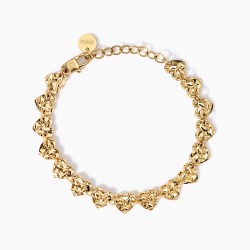 Kidult Bracciale Dorato con Cuori Effetto Martellato 831009