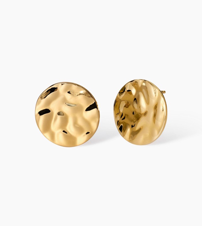 Kidult Hammered effect golden earrings 861007