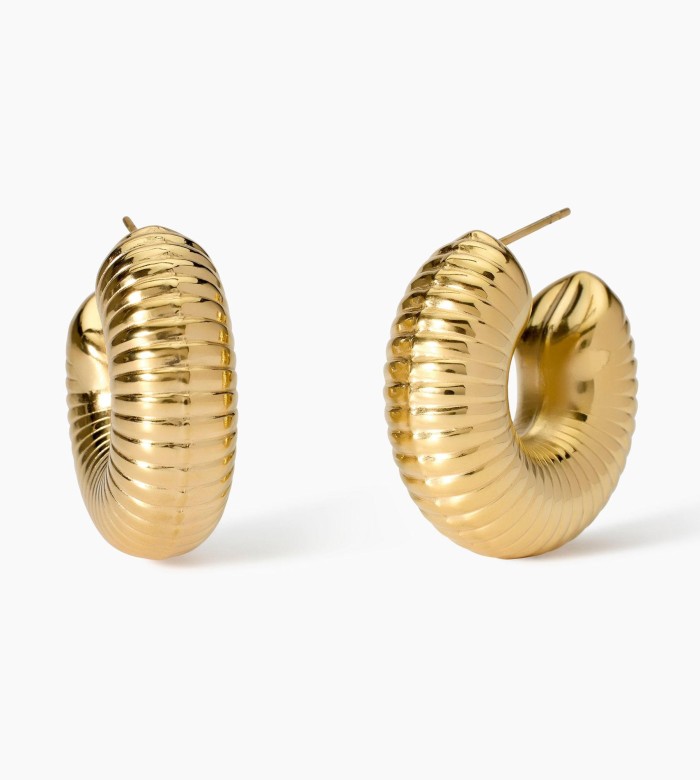 Kidult Knurled hoop earrings 861021