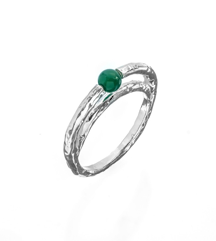 Armonia -  Natural silver and Stone Ring